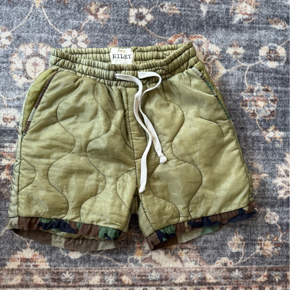 Riley Quilted Green Shorts
